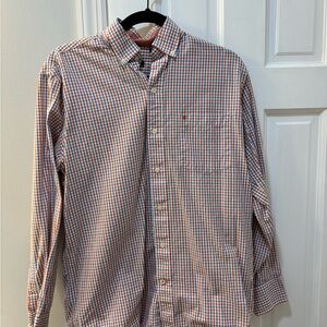 Izod Blue and Orange Casual Button Down Shirt